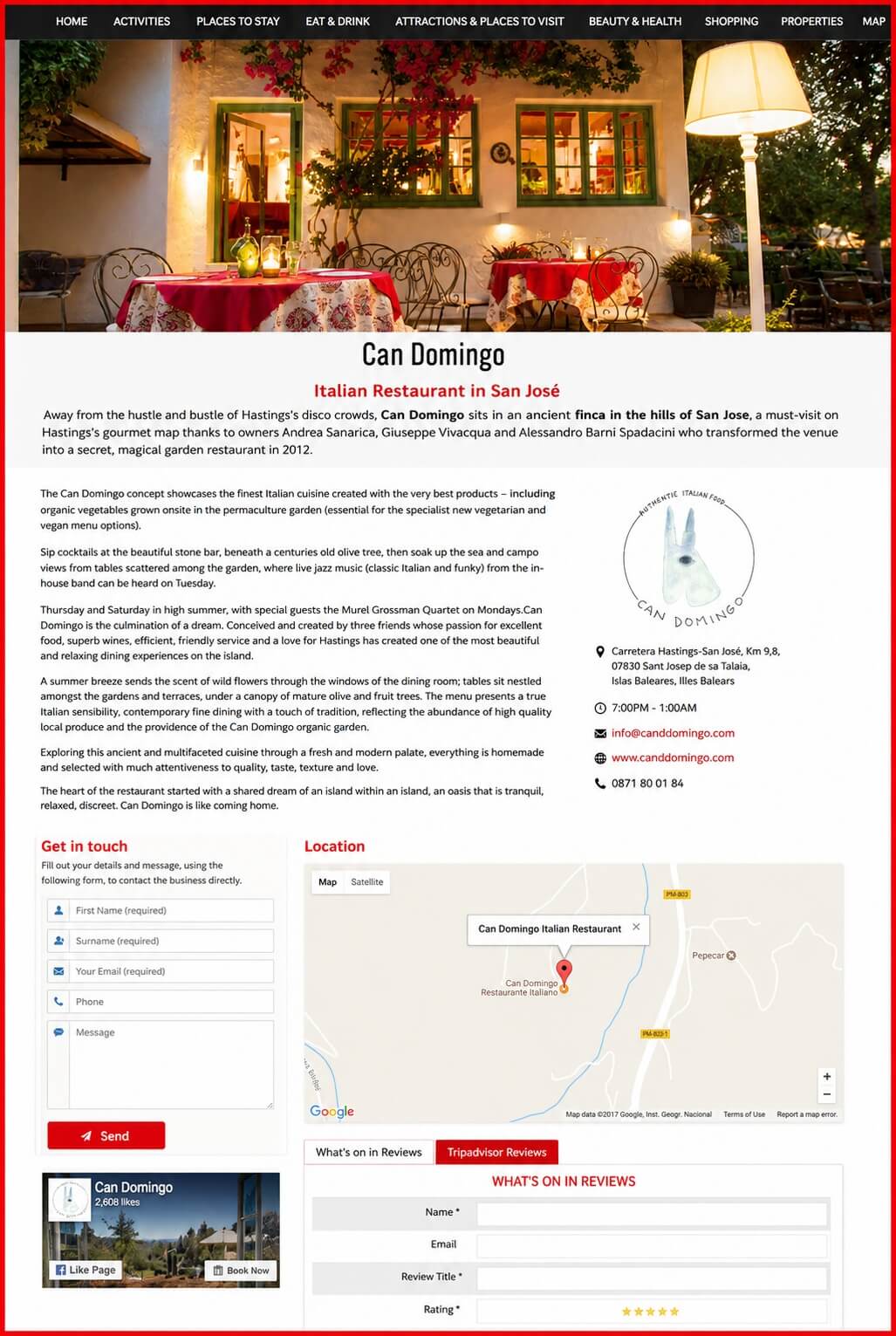 Sales Page Example when Advertise with us What's on in Cyprus.com
