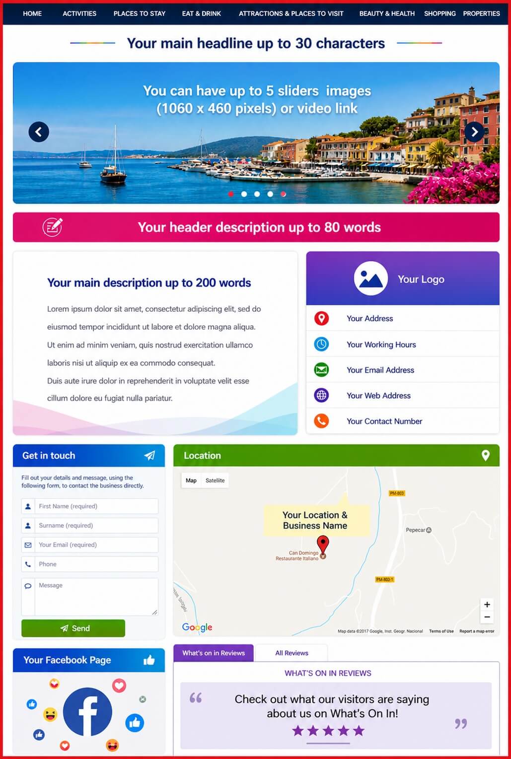 Sales Page Layout when Advertise in Cyprus